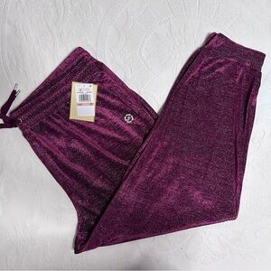Michael Kors Women's Size 2X Purple Drawstring Jogger Pants Metallic Party Cool